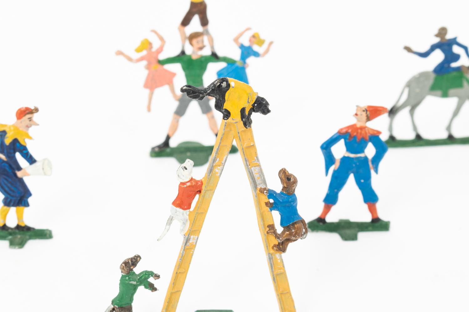 A Collection of Forty British Painted Metal Figures
