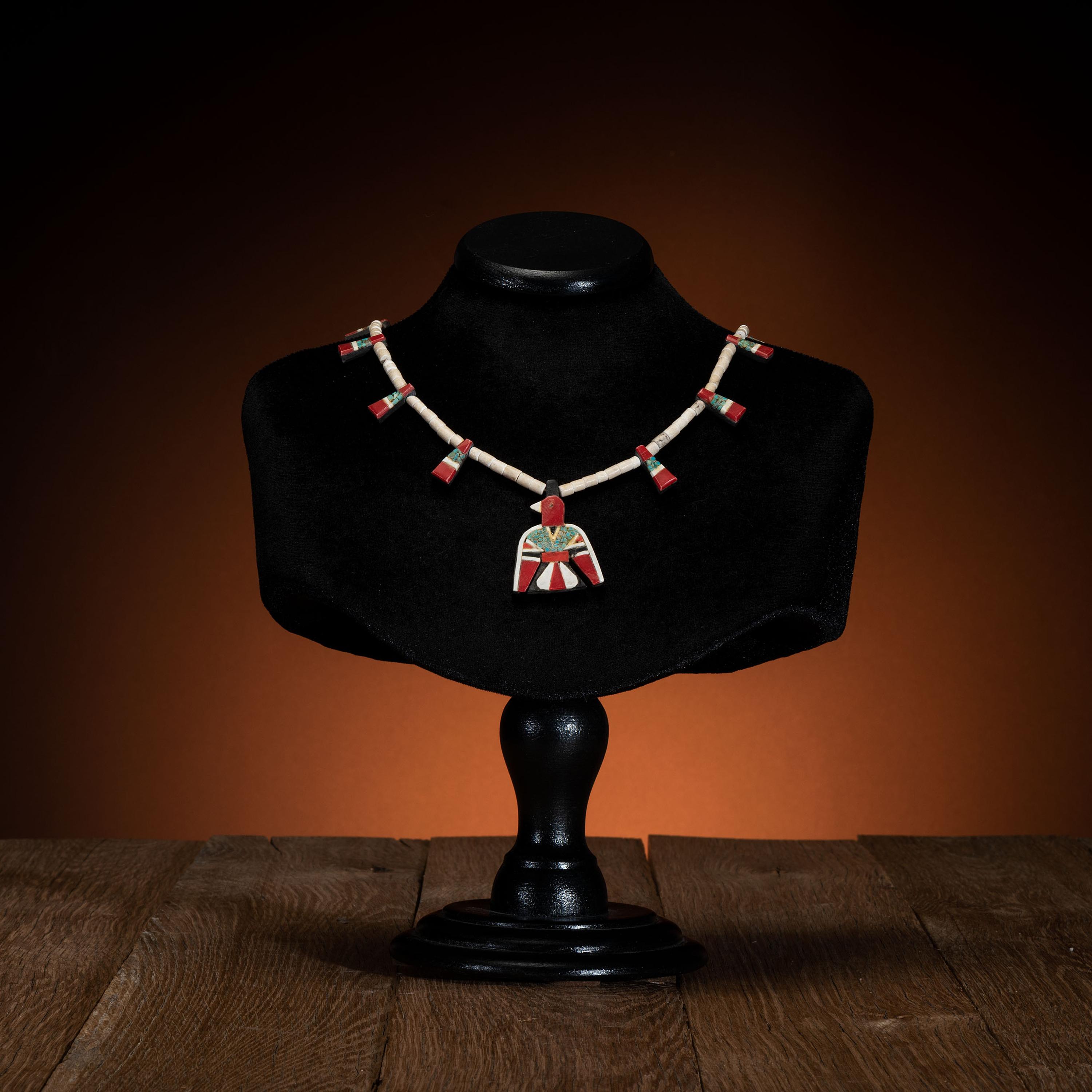 Kewa Depression Era Thunderbird Necklaces, Pair