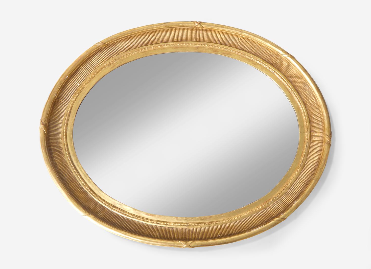 A George III Style Giltwood Oval Mirror