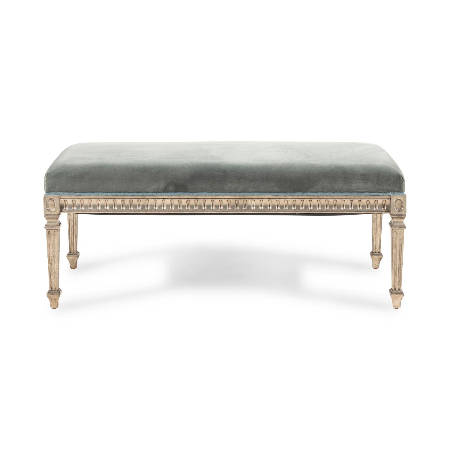 A Louis XVI Style Silvered Wood Hall Bench