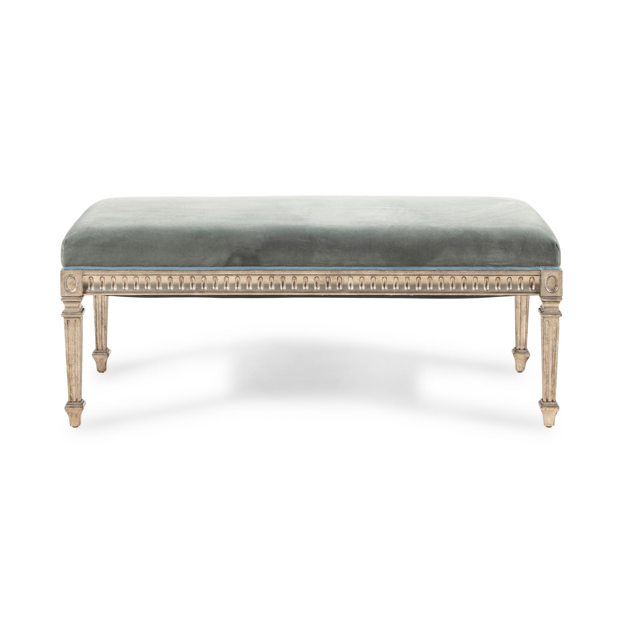 A Louis XVI Style Silvered Wood Hall Bench