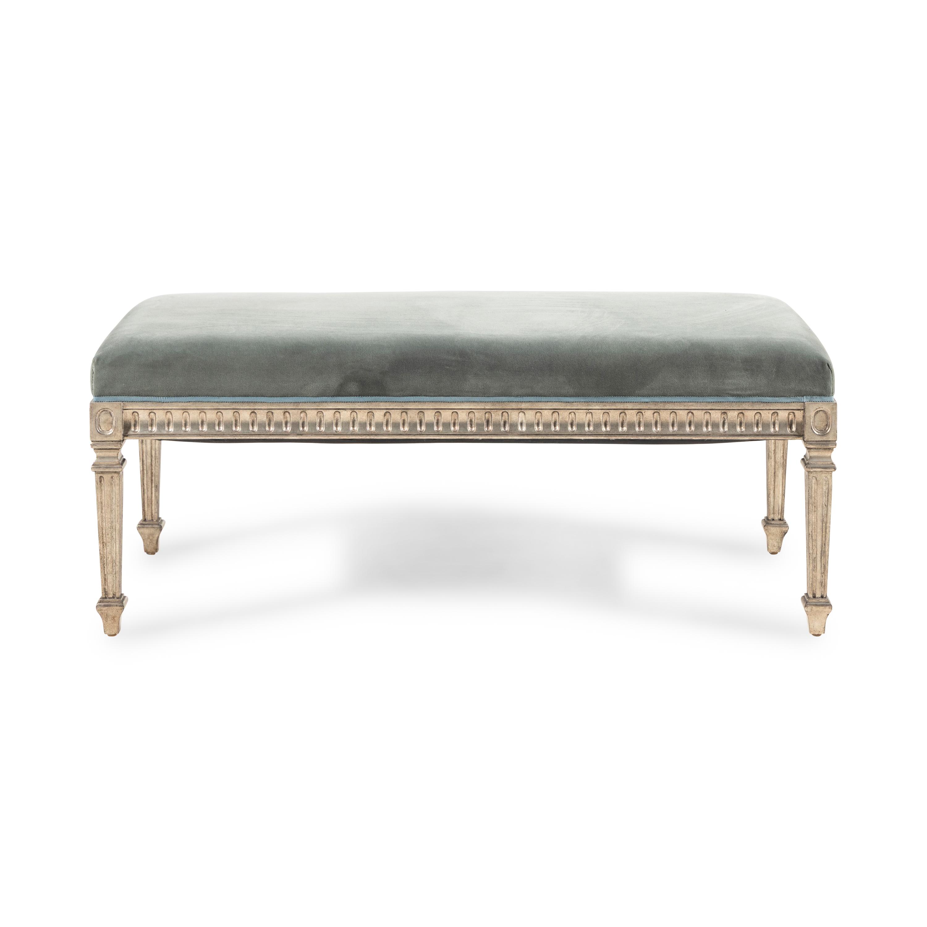 A Louis XVI Style Silvered Wood Hall Bench