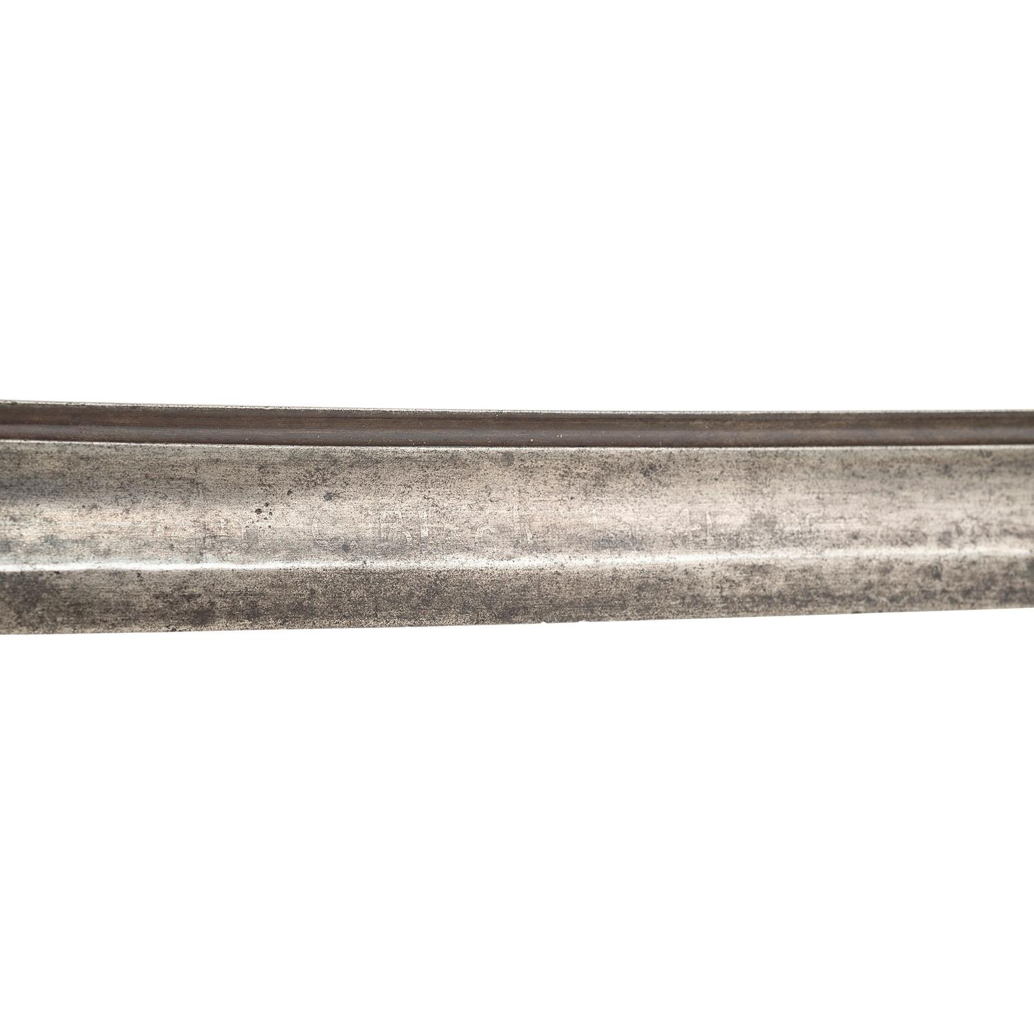 French Import Foot Officers Sword Etched to Lt. Col. John C. Black - 37th Illinois Infantry and Congressional Medal of Honor Recipient