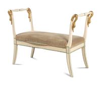 A Directoire Cream Painted and Parcel Gilt Bench