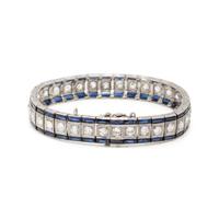 ART DECO, DIAMOND AND SYNTHETIC SAPPHIRE BRACELET