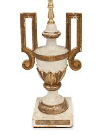 A Pair of Italian Painted and Parcel-Gilt Finials