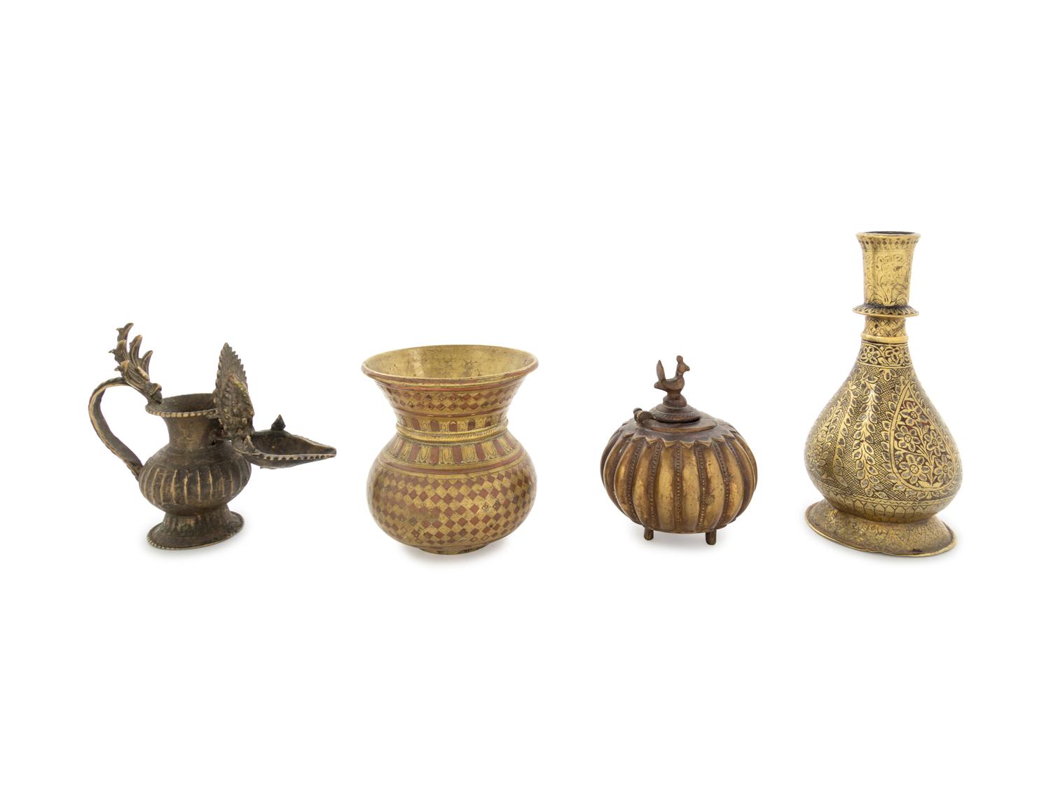 Four Indian Brass and Bronze Articles