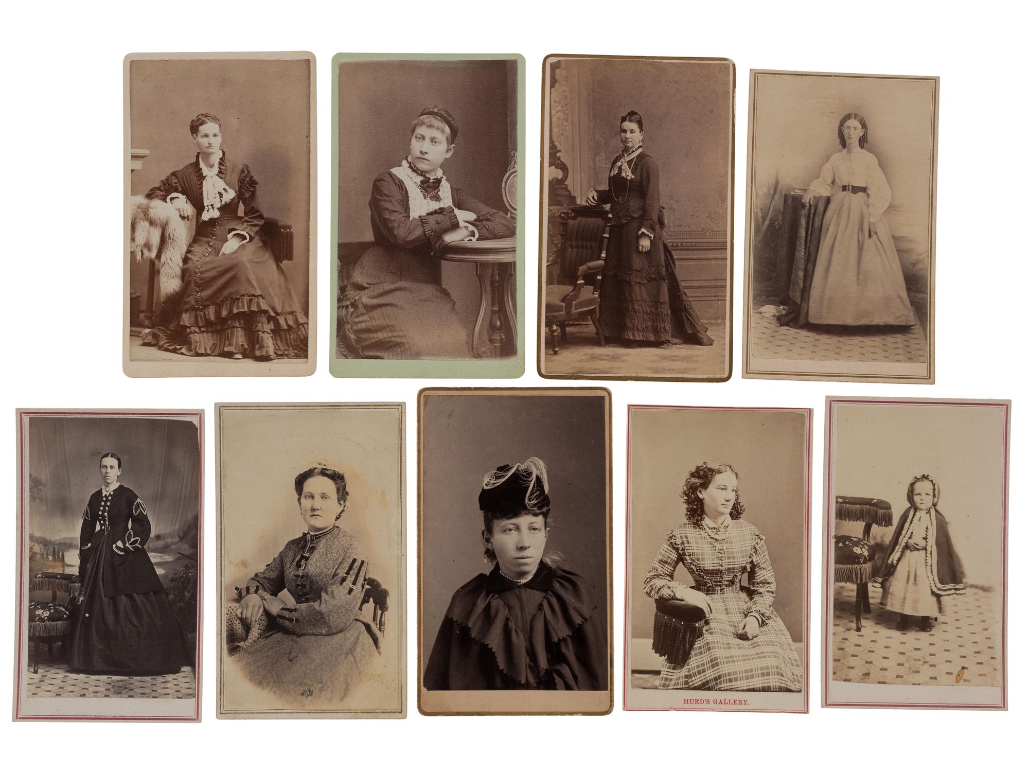 [UTAH] -- [NEVADA]. A group of 9 CDV portraits of women and children by prominent western photographers, incl. Savage, Carter, Fox & Symons, and Ludlow.