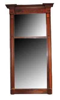 Classical-style mahogany looking glass 19th century