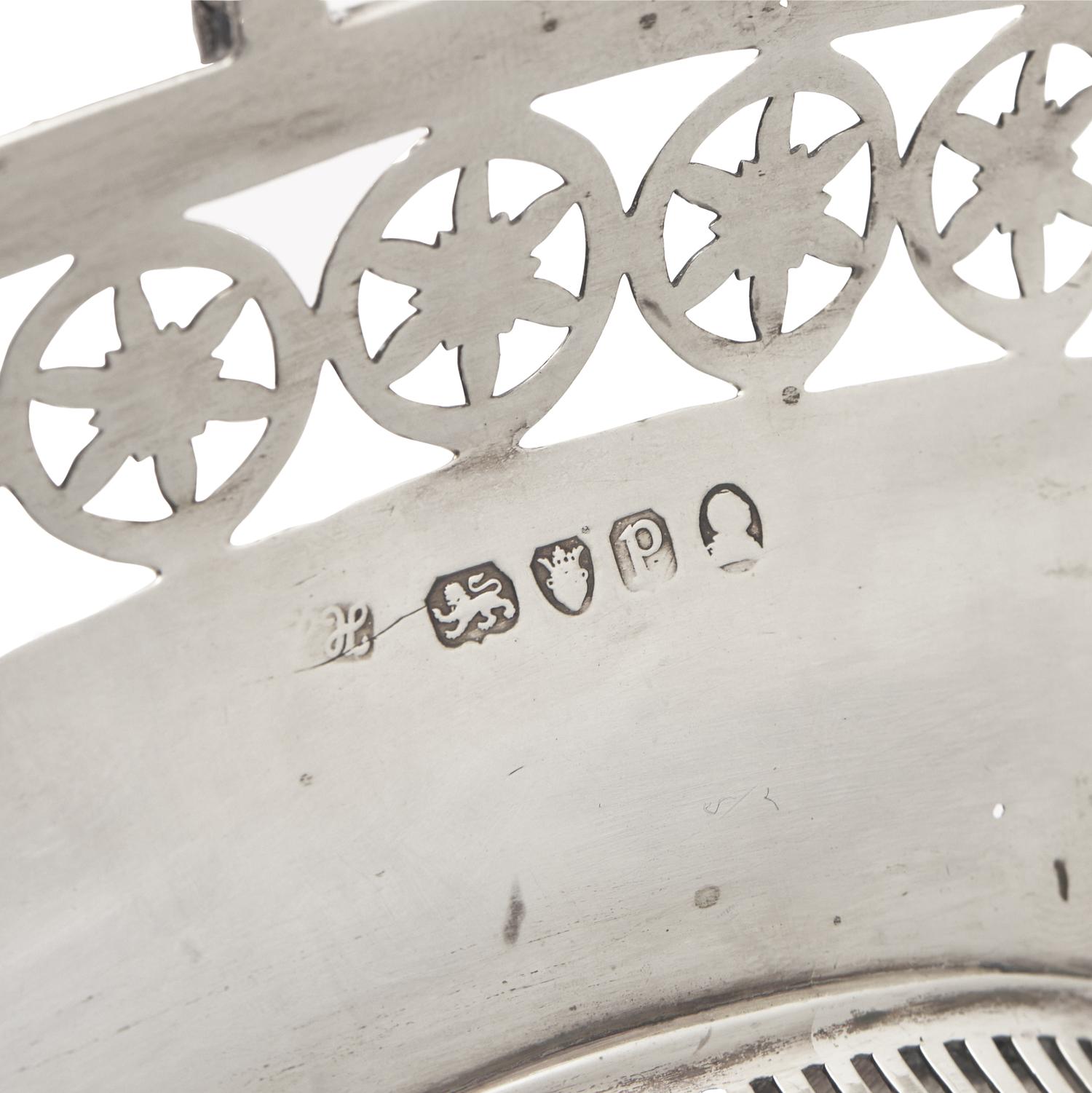 A George III Pierced Silver Lozenge-Form Sugar Basket