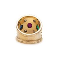 YELLOW GOLD, MULTIGEM AND DIAMOND RING