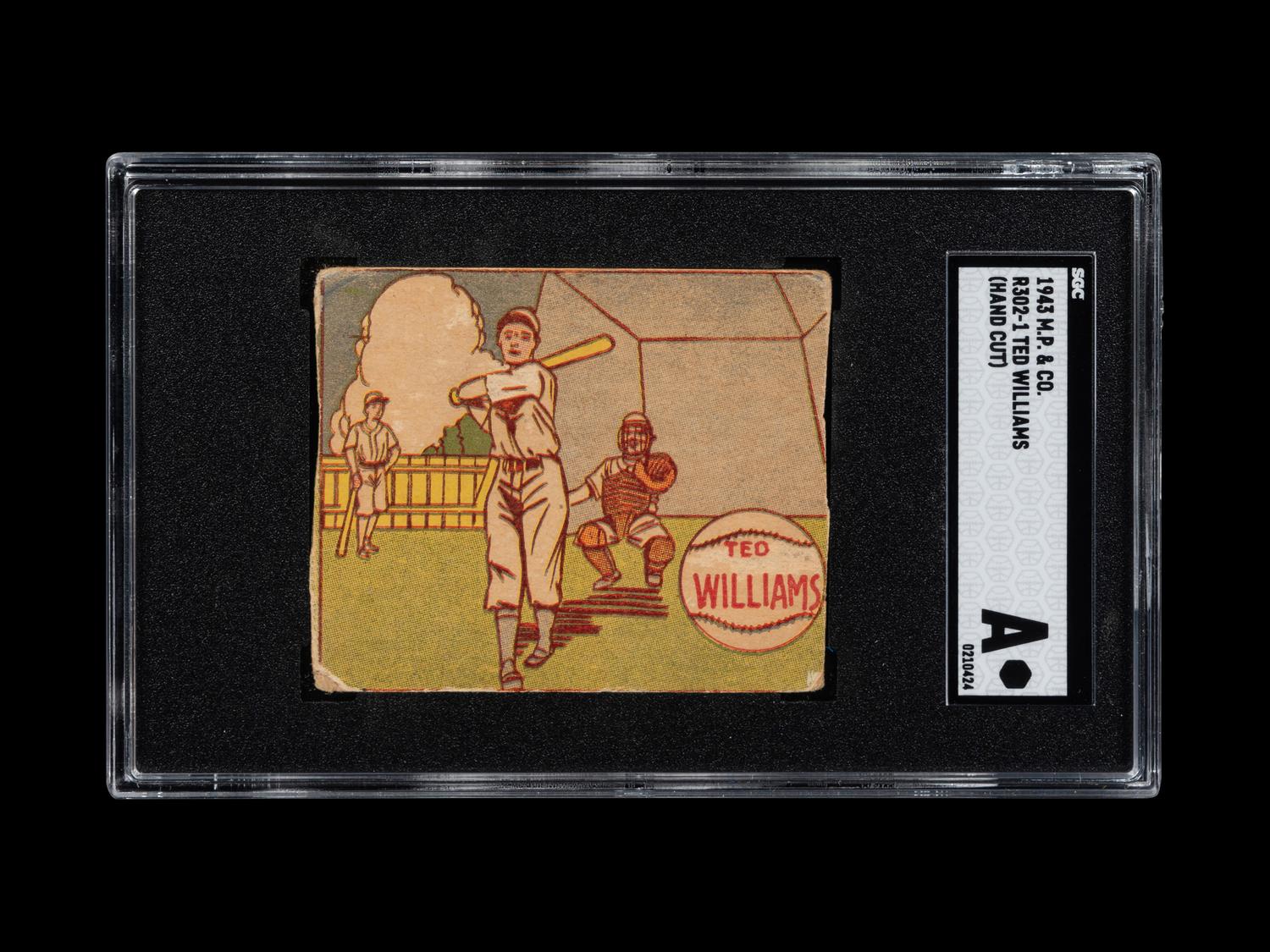 A 1943 M.P. & Co. R302-1 Ted Williams Baseball Card (SGC Authentic)