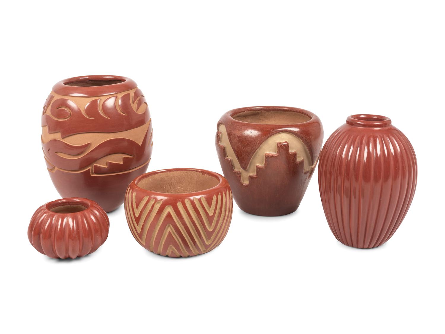 Santa Clara Redware Pottery Jars