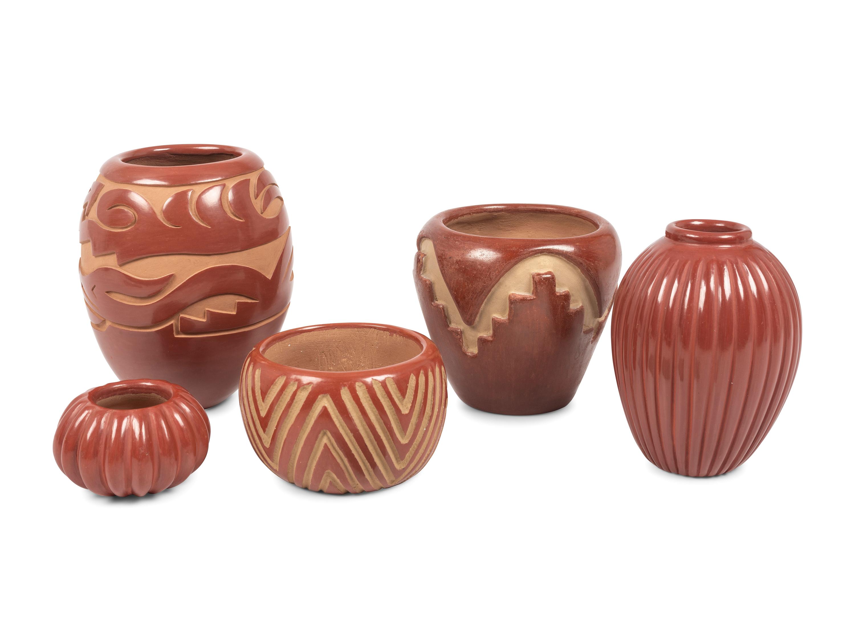 Santa Clara Redware Pottery Jars