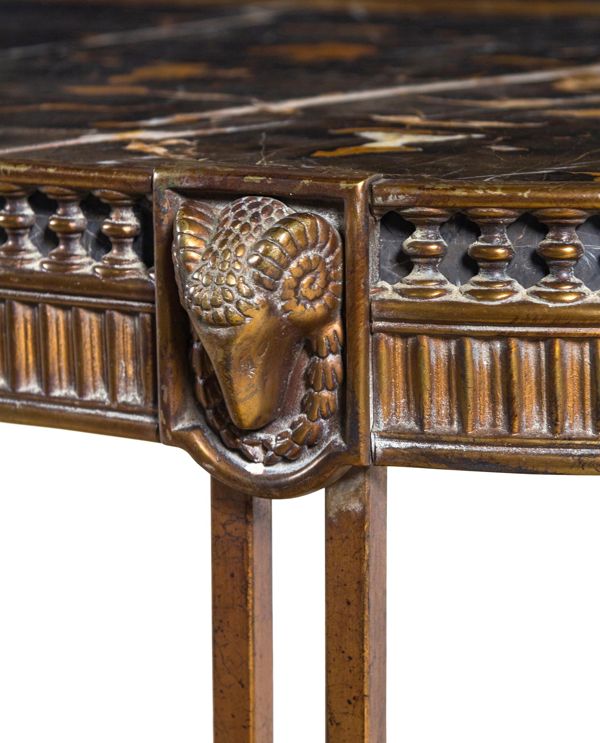 A Neoclassical Style Bronze and Marble Low Table