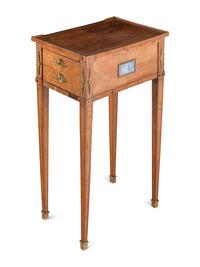 A French Neoclassical Tulipwood and Jasperware Mounted Side Table