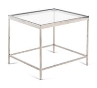 A Chrome-Finished Glass-Top Side Table