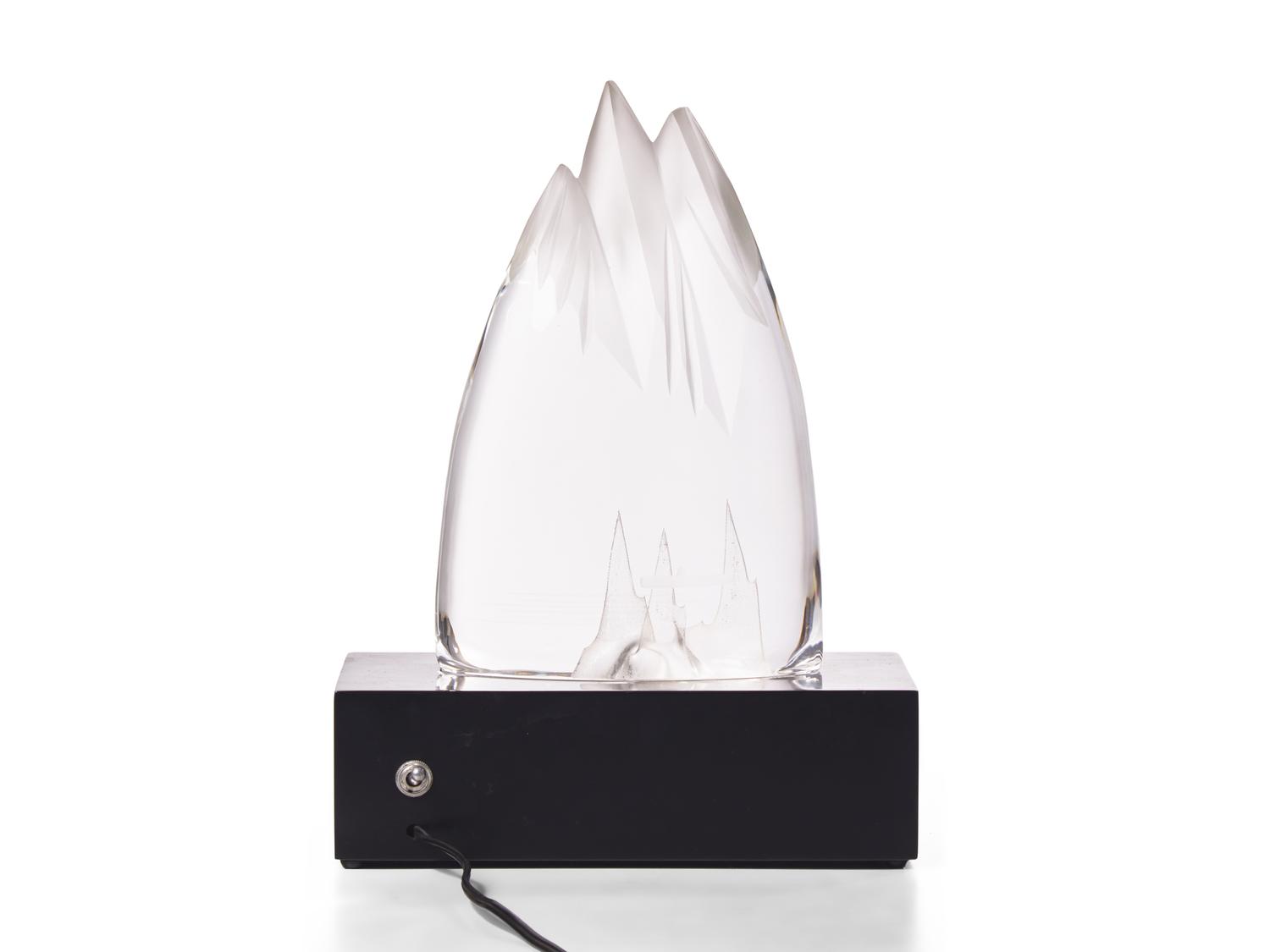 A Steuben Glass Nautilus Commemorative Sculpture