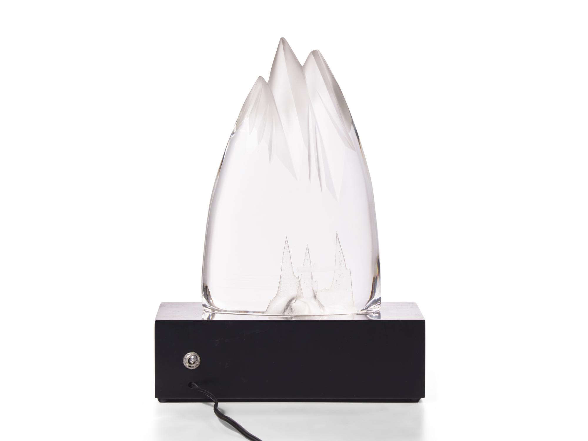 A Steuben Glass Nautilus Commemorative Sculpture