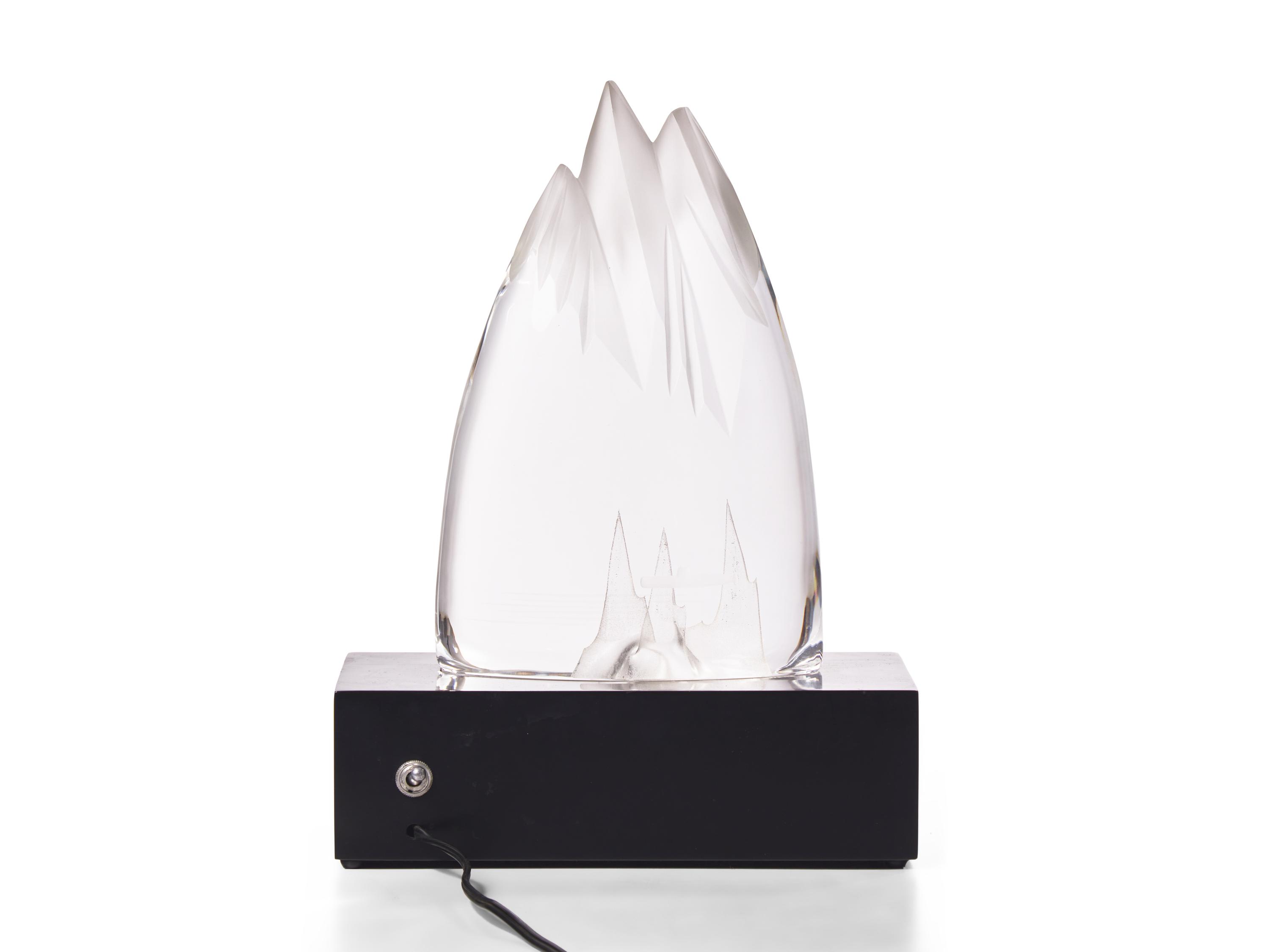 A Steuben Glass Nautilus Commemorative Sculpture