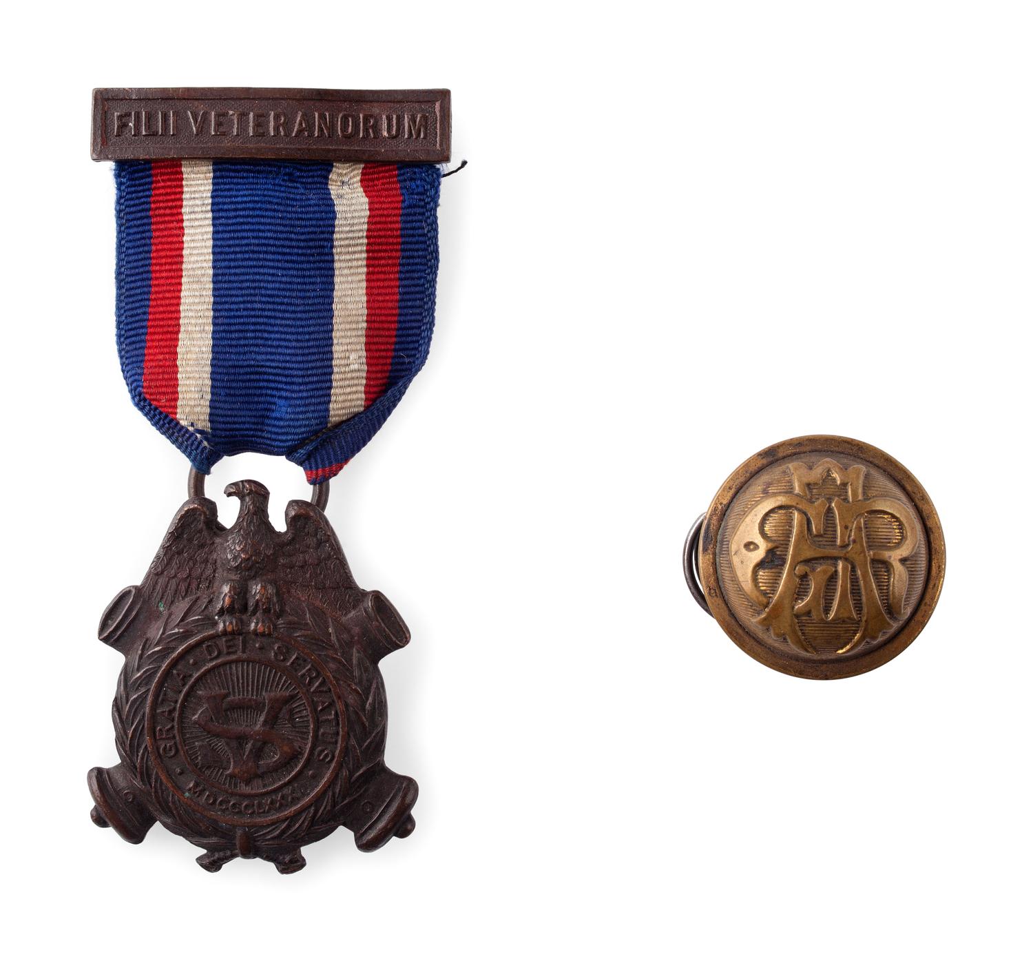 [CIVIL WAR]. A group of 8 items identified to Flavius J. Dewese, Company G, 118th Ohio Infantry, incl. the Bible he carried during the Civil War, post-war photographs and GAR button.
