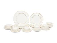 A Royal Worcester Gold Chantilly Porcelain Dinner Service