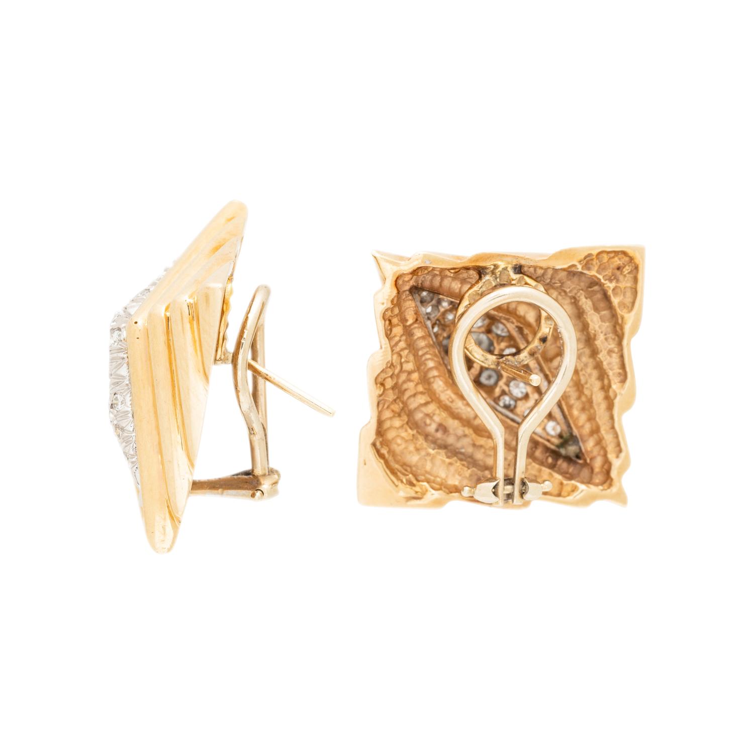 YELLOW GOLD AND DIAMOND EARRINGS