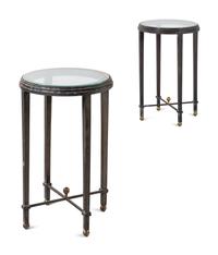 A Pair of Art Deco Style Bronze Glass-Top Tables