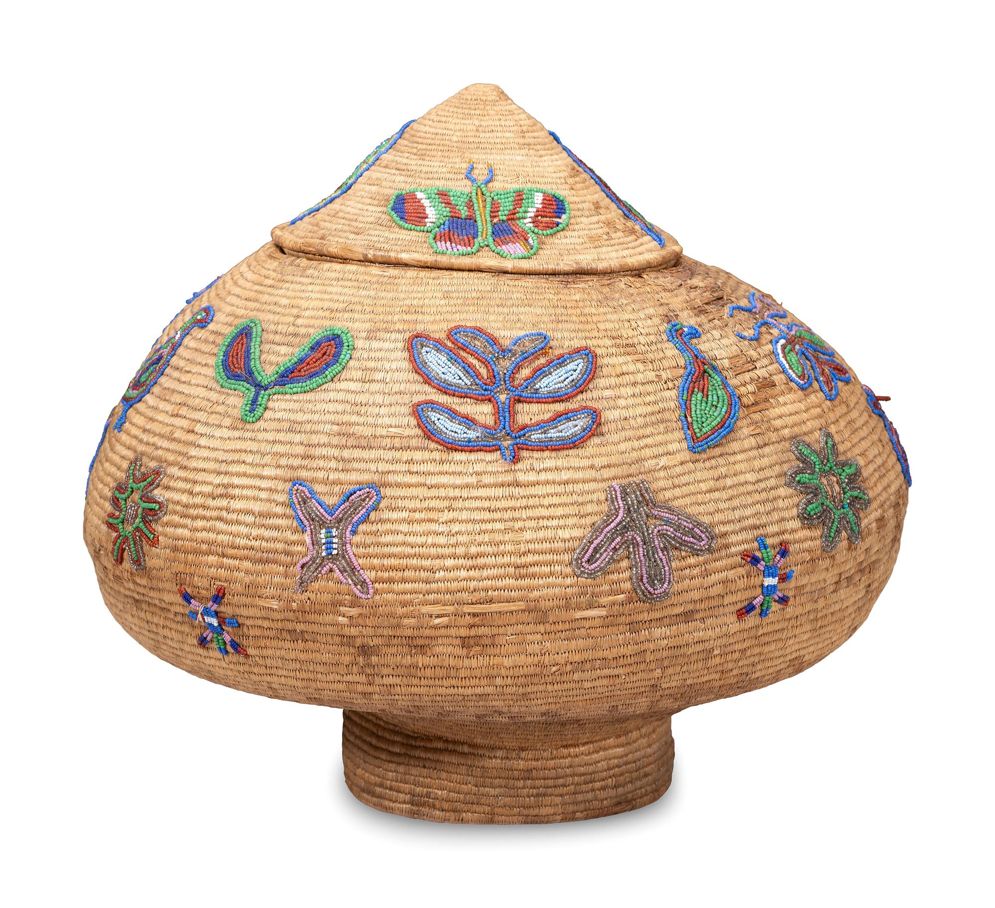 Native Alaskan Beaded Basket