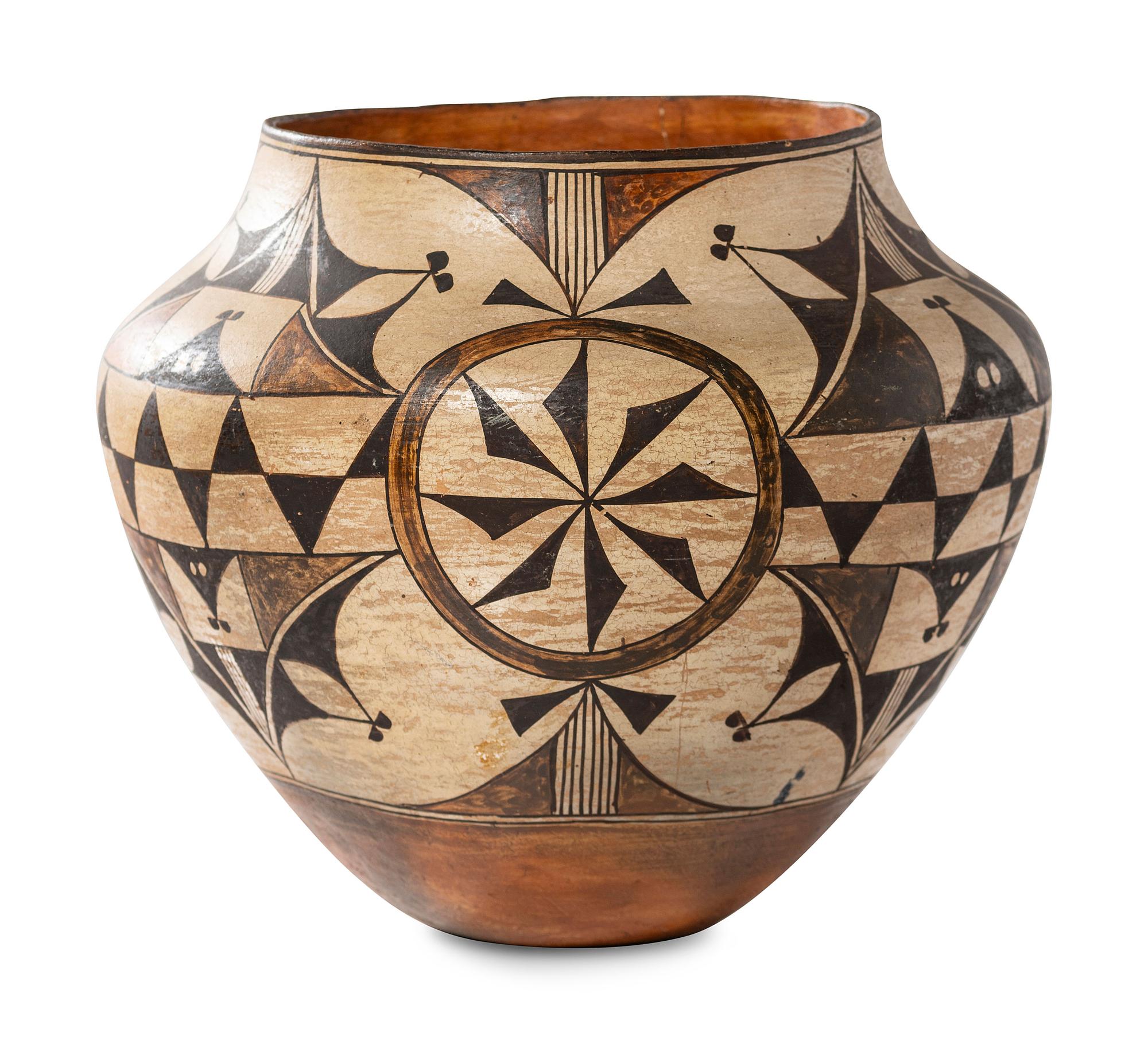 Acoma Polychrome Pottery Olla