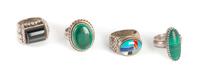 Four Southwestern Style Rings
