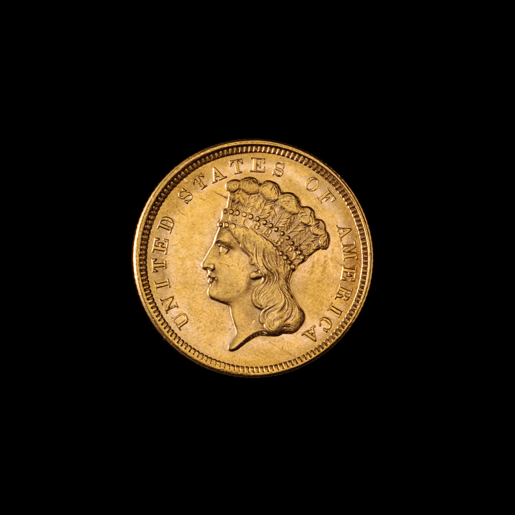 A United States 1854 Indian Princess $3 Gold Coin