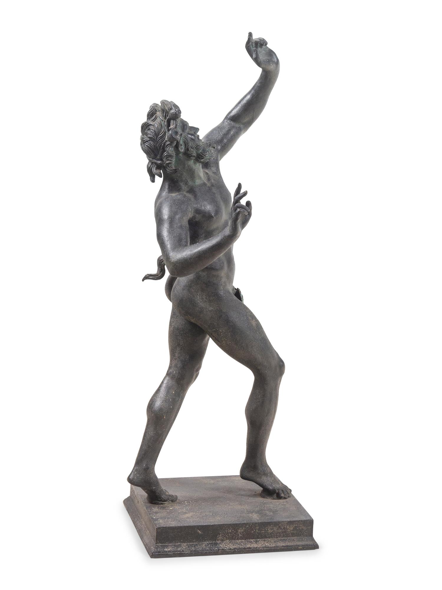 An Italian Grand Tour Bronze of the Dancing Faun of Pompeii