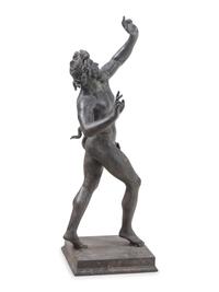 An Italian Grand Tour Bronze of the Dancing Faun of Pompeii