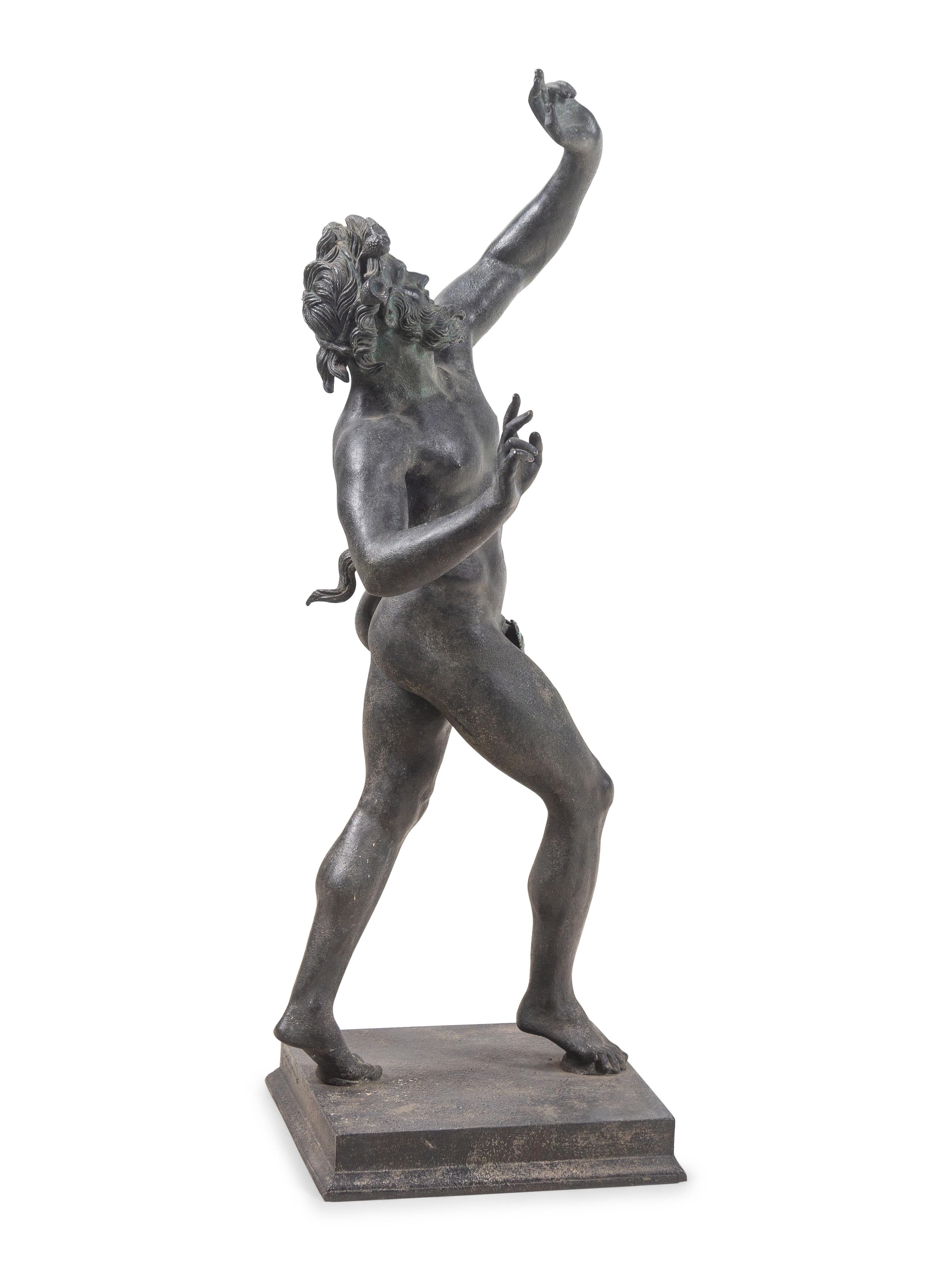 An Italian Grand Tour Bronze of the Dancing Faun of Pompeii