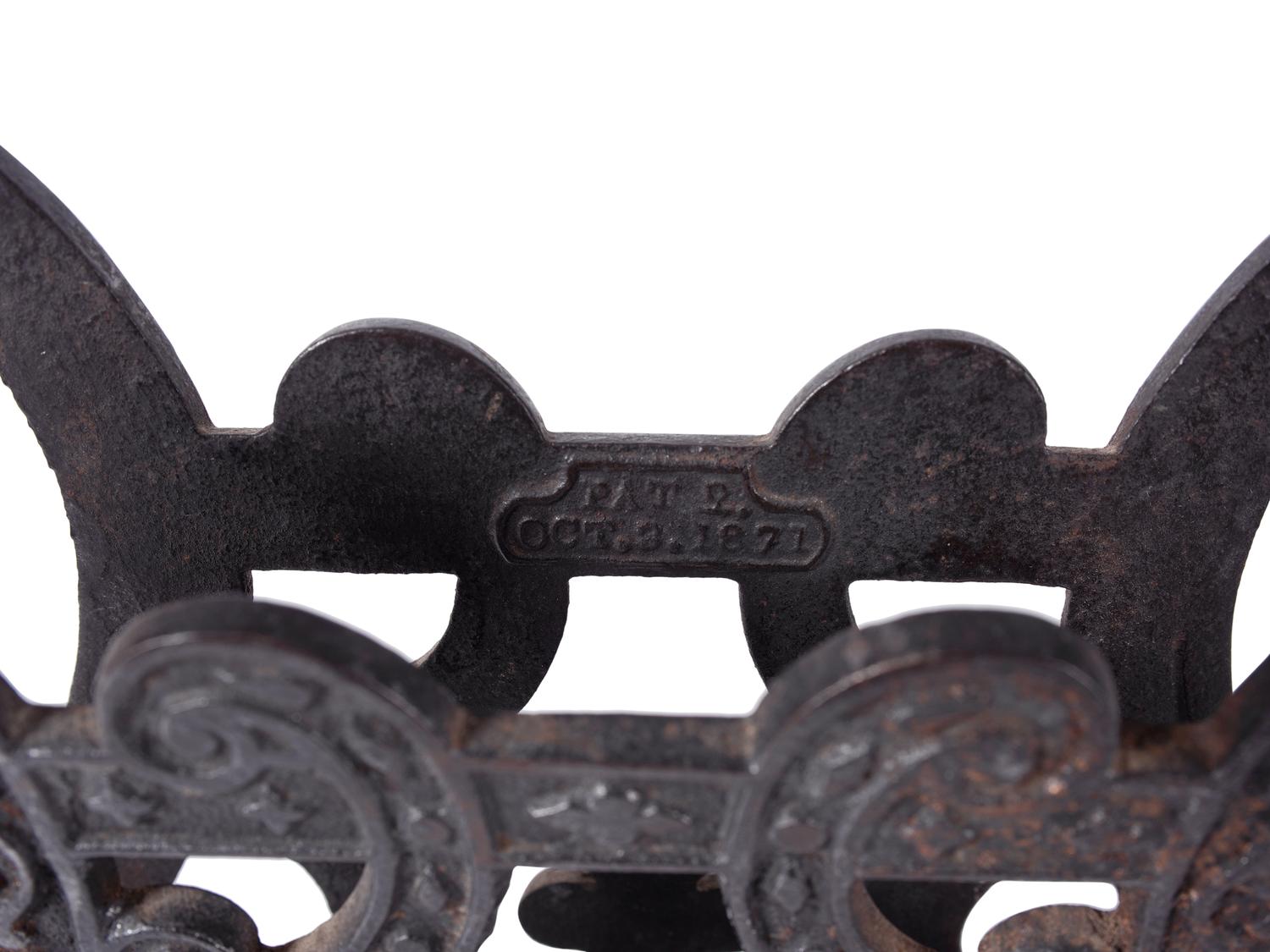 A Cast Iron Lyre Form Music Stand