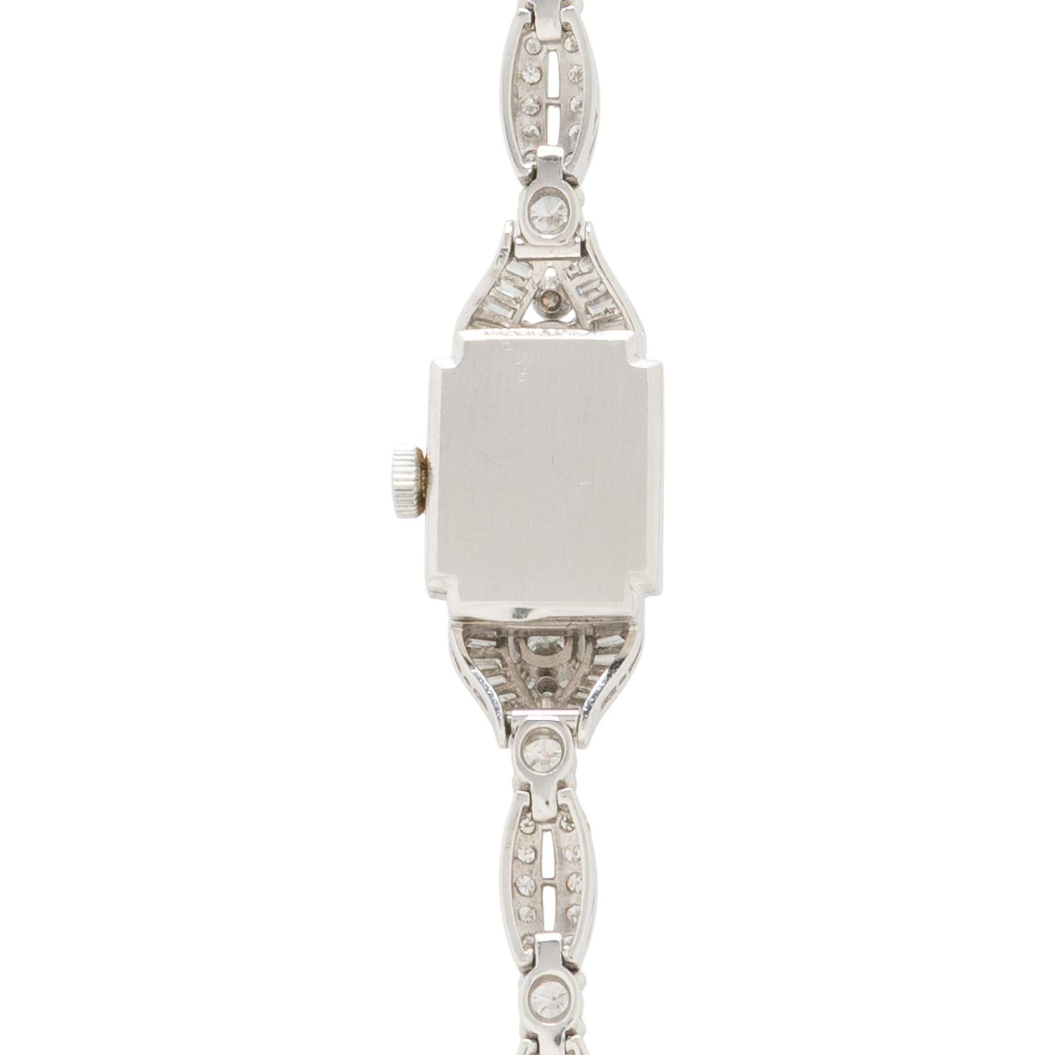 HAMILTON, PLATINUM AND DIAMOND WATCH