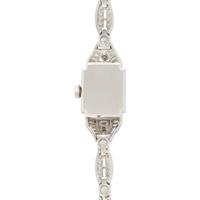 HAMILTON, PLATINUM AND DIAMOND WATCH