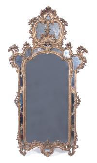 A Louis XV Style Carved Giltwood Mirror — 19TH CENTURY