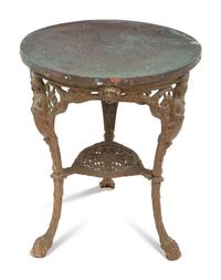 A Victorian Cast Iron and Copper-Top Side Table