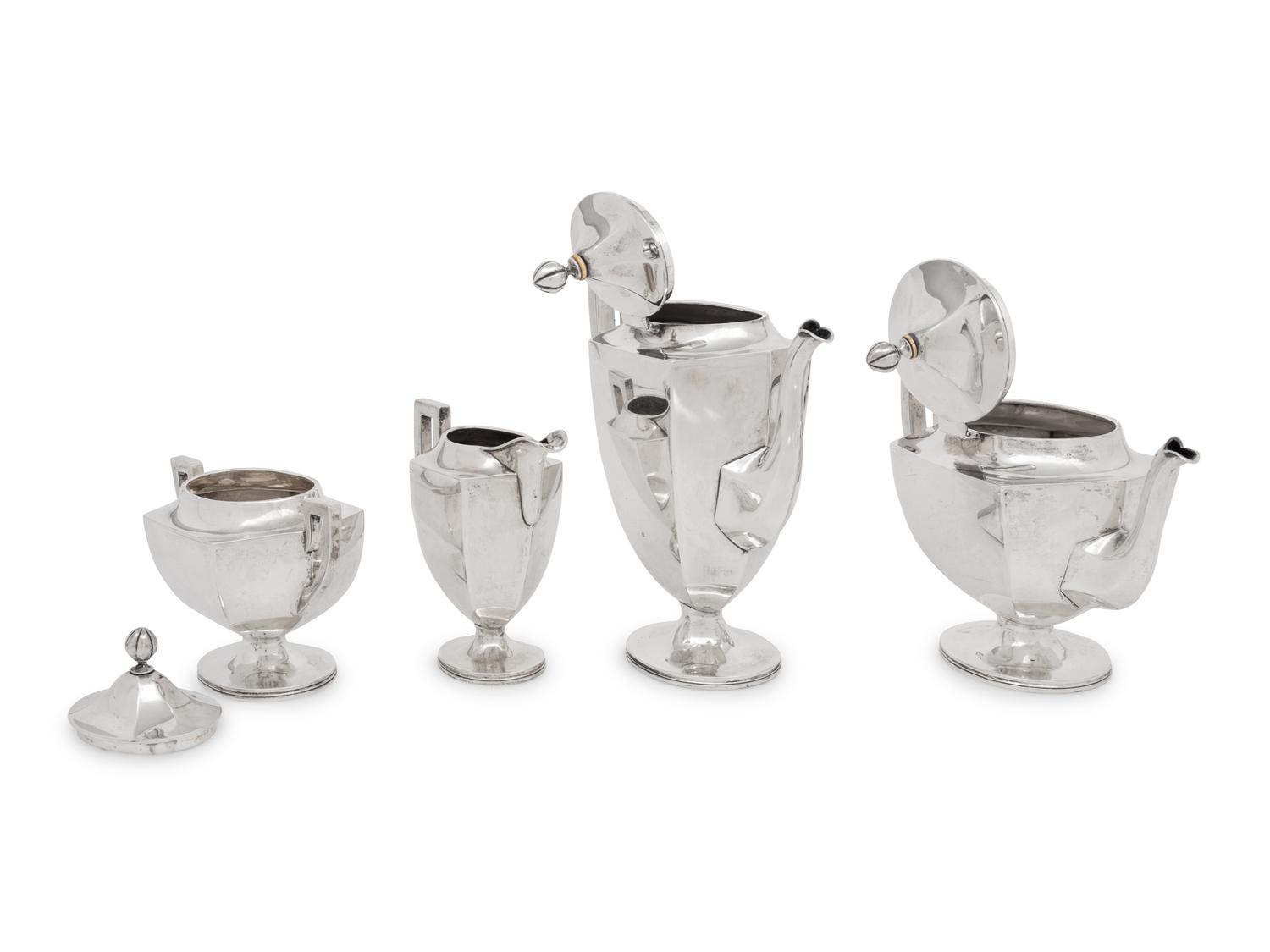 A German Silver Four-Piece Tea and Coffee Service