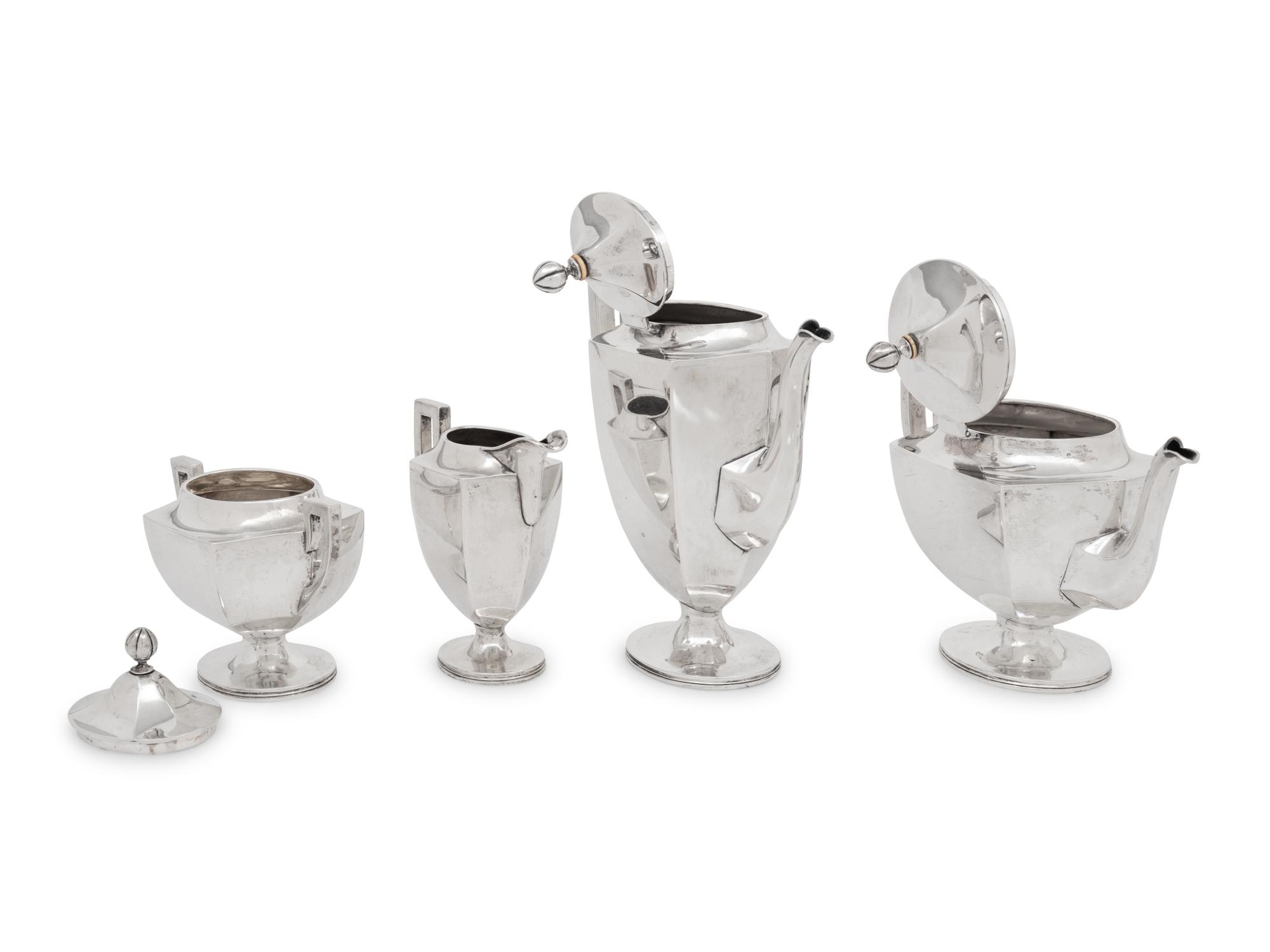 A German Silver Four-Piece Tea and Coffee Service