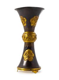 A Gilt Bronze Gu- Vase