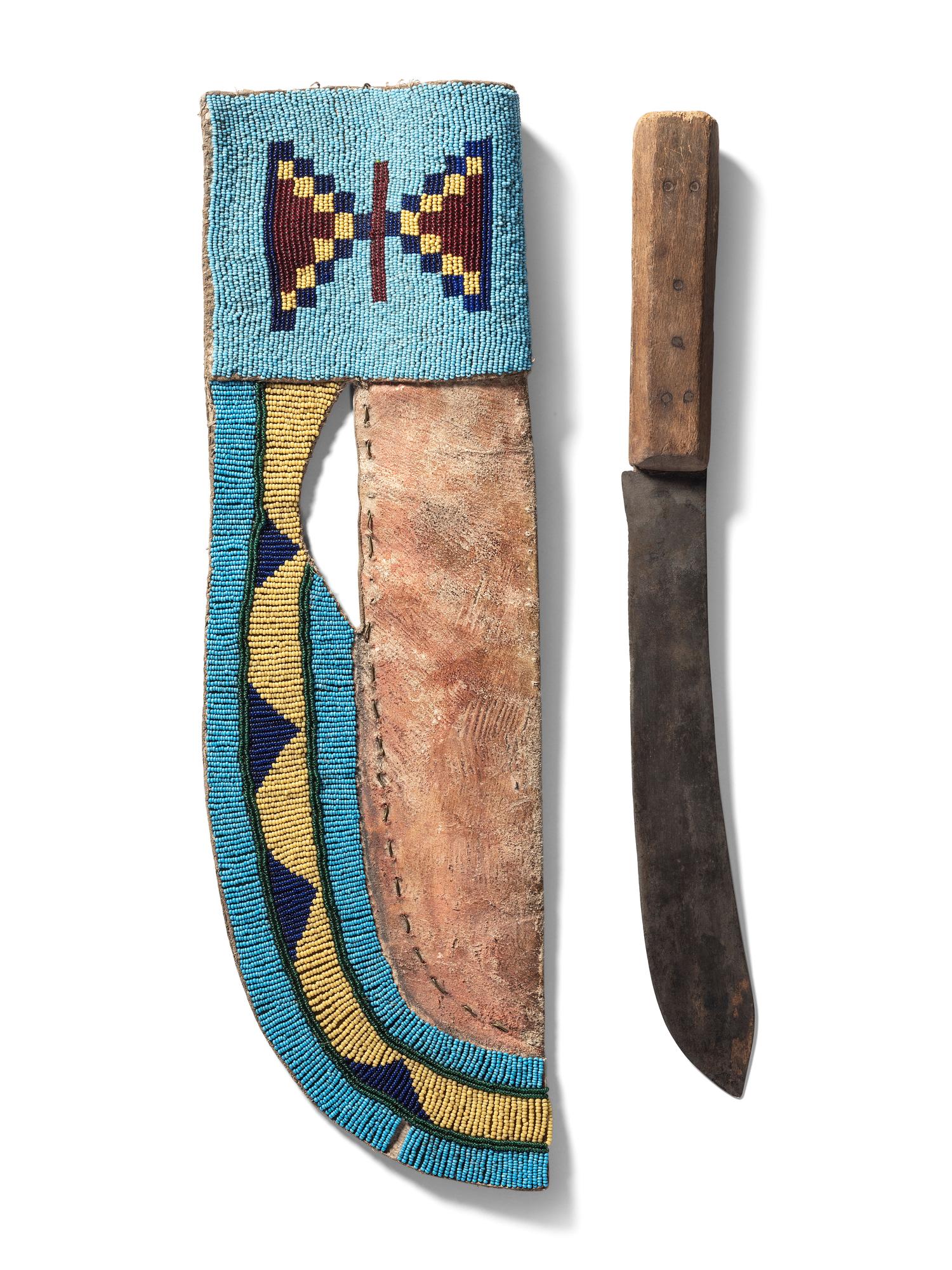 Blackfeet Beaded Knife Case, with Knife