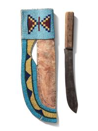 Blackfeet Beaded Knife Case, with Knife