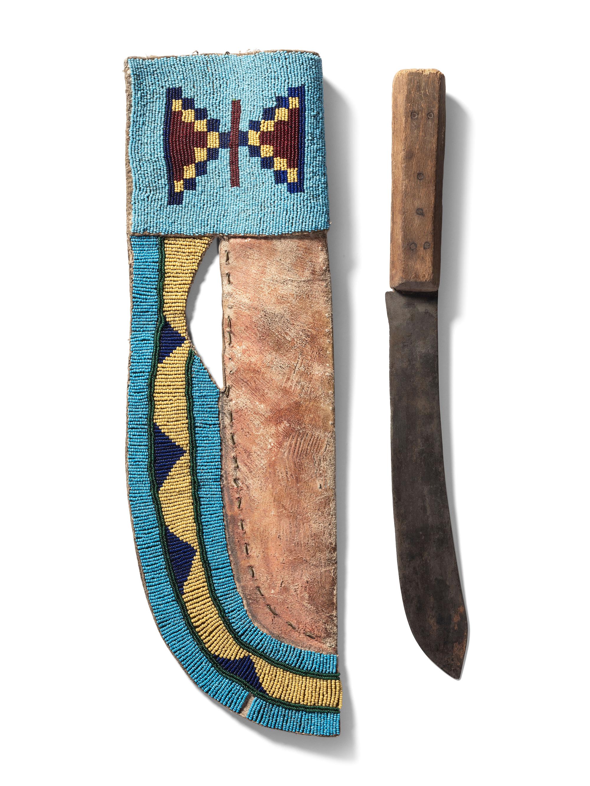 Blackfeet Beaded Knife Case, with Knife