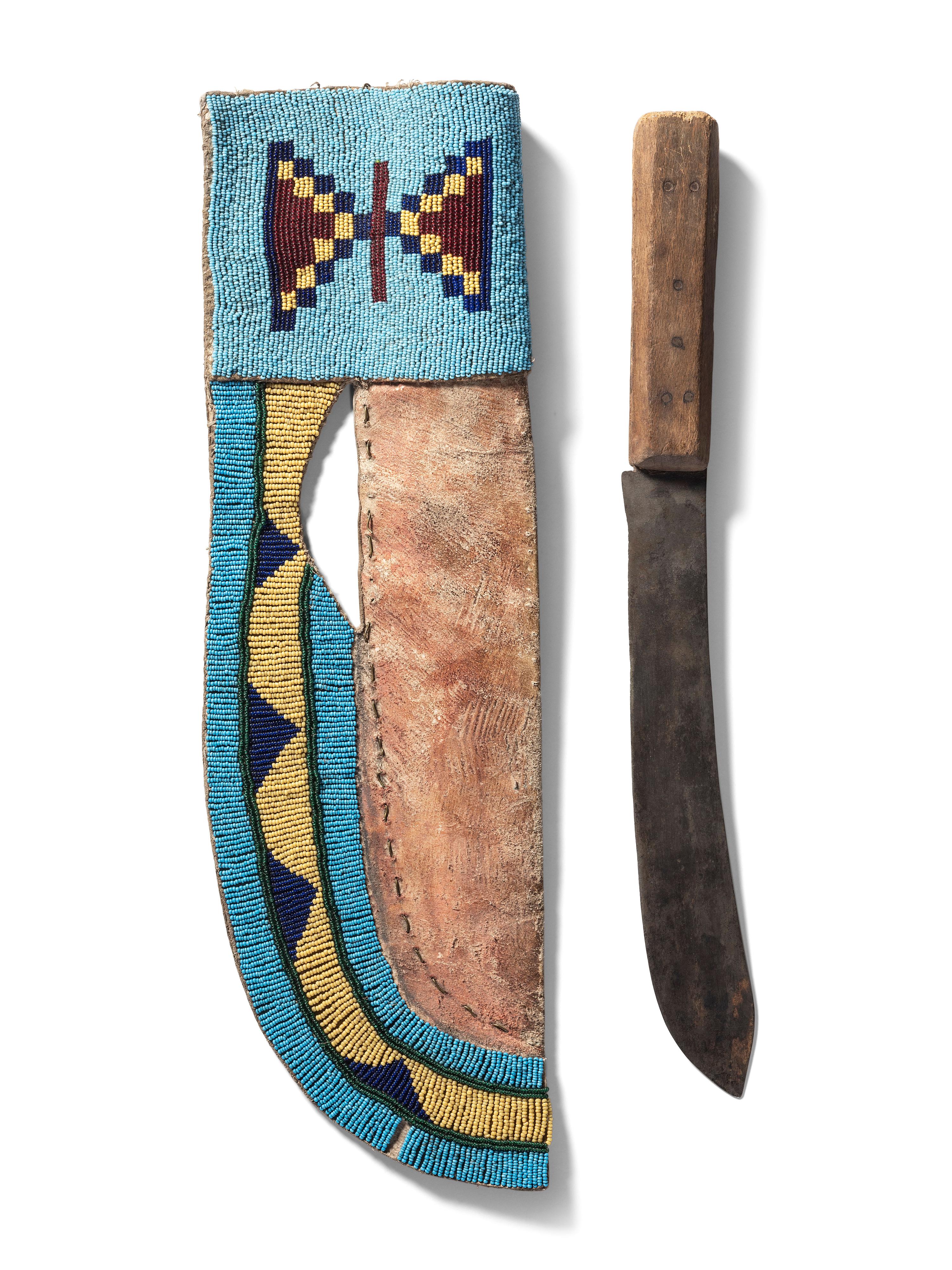 Blackfeet Beaded Knife Case, with Knife