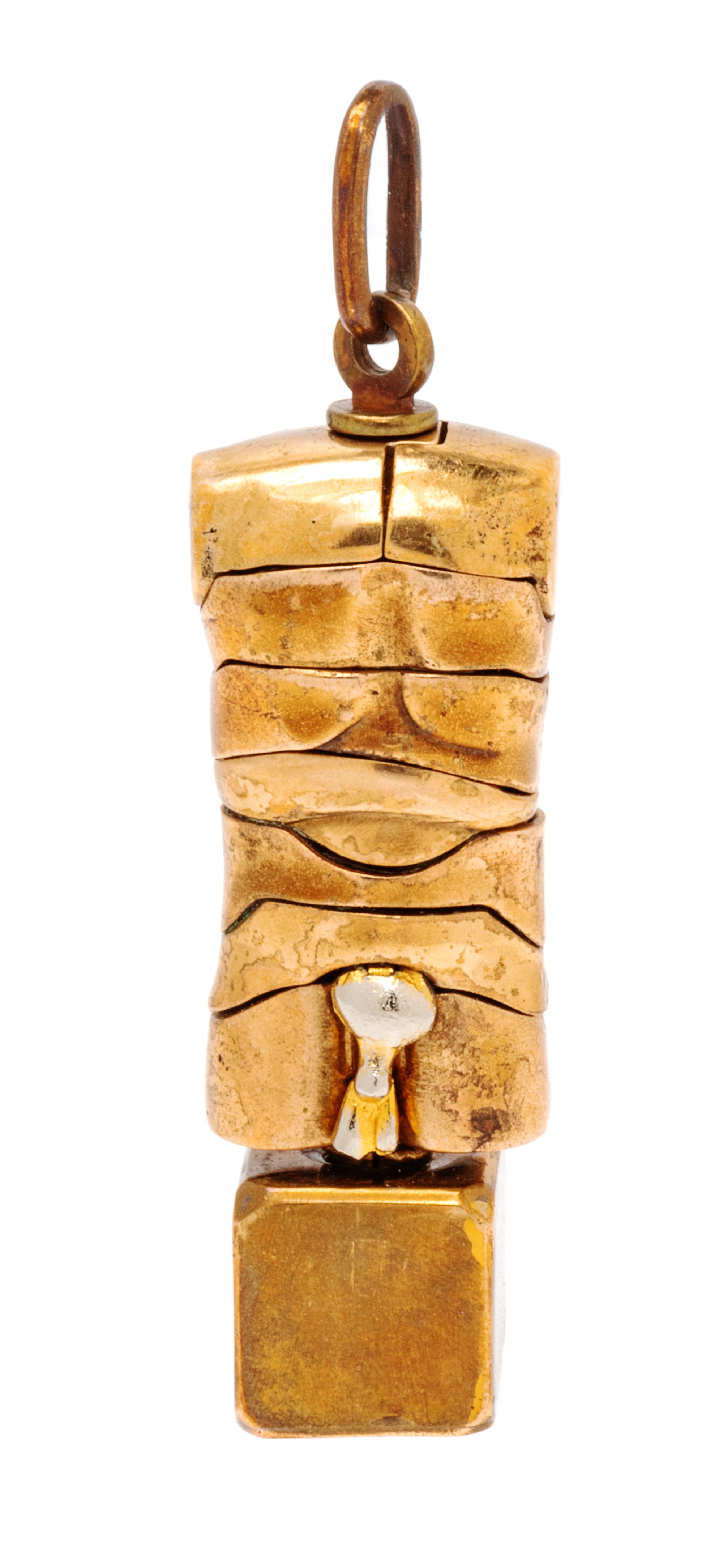 A Bronze 'Micro-David-Off' Pendant, Miguel Berrocal, Circa 1969-1971, 33.45 dwts.
