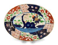 Two Chamberlain's Worcester Porcelain Oval Platters and a Pair of Shaped Square Dishes