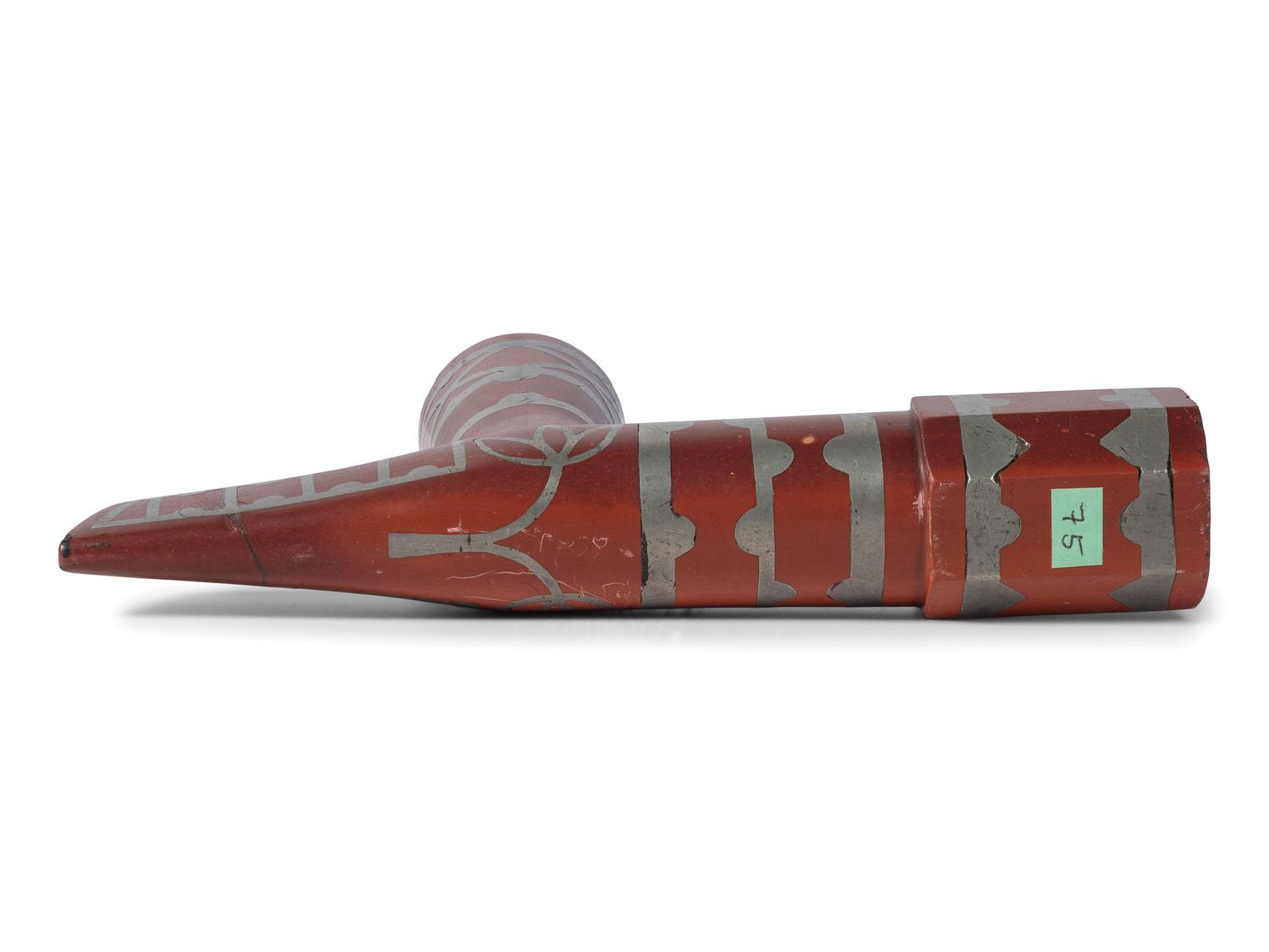 Great Lakes Catlinite Pipe, with Lead Inlay